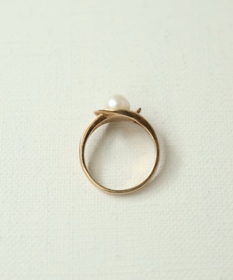 1977 England Birmingham /  ゴールドパールリング / 9CT Gold