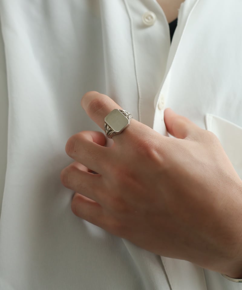 英国 ヴィンテージ イニシャルレター JL アールデコ スクエア シグネット リ 英国 ヴィンテージ イニシャルレター JL アールデコ スクエア