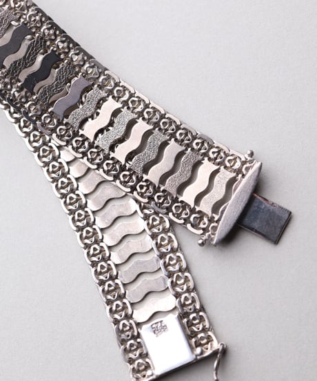 c.1960–70 Greece / Sculptural Wave Bracelet / Silver 925