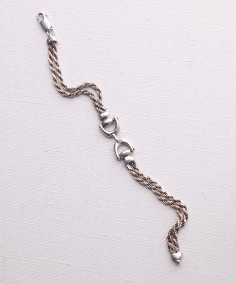 c.1980 France / Horse Bit Double Twist Bracelet / Silver 925