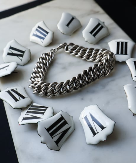 c.1960 France Paris / Double Gourmette Bracelet / Silver 800
