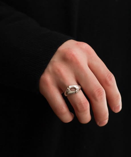 1979 Finland Lapponia / Sculptural Void Ring / Silver 925