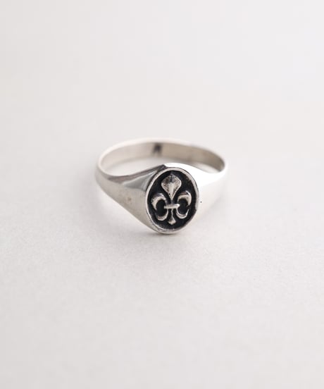 c.1950–70 France / Pierre Toulhoat Fleur-de-lis Signet Ring / Silver