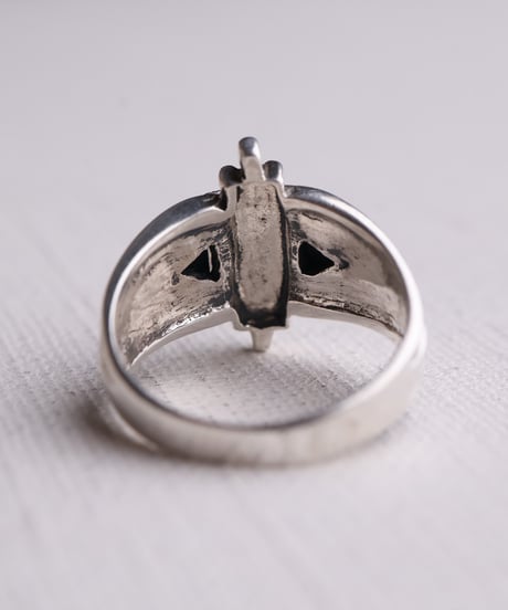 c.1990 France / Neo-Deco Ring / Silver 925, Onyx & Marcasite