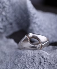 1979 Finland Lapponia / Sculptural Void Ring / Silver 925