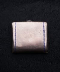 c.1920 Czechoslovakia / Blue Enamel Cigarette Case / Alpaca