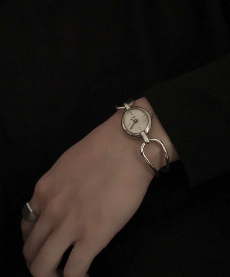 c.1960s France / Quilbé Paris シルバーバングルウォッチ / Si