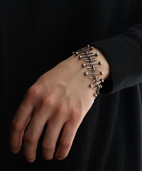 c.1950 Germany Geometric Structure Bracelet / Silver 800