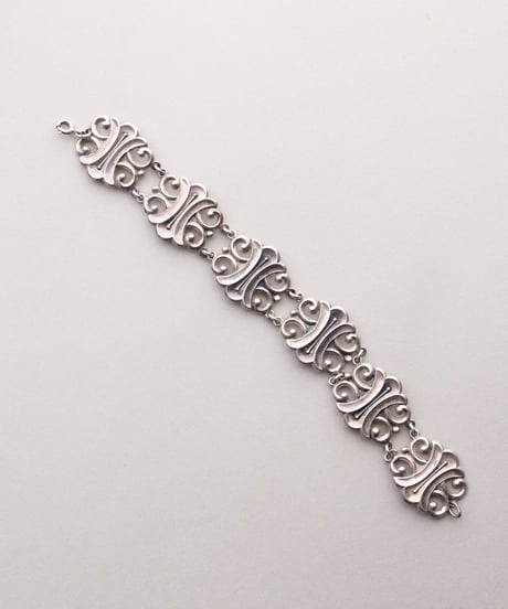 c.1930–40 Norway / National Romantic Floral Link Bracelet / Silver 830