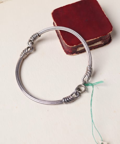 c.1950-60 France / Primitive Joint Bangle / Silver 800