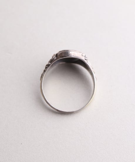 c.1920 Germany / Jugendstil Signet Ring/  Bloodstone × Silver 835