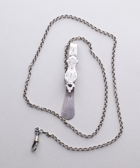 c.1870 France / Napoleon III Chatelaine & Chain / Silver 800