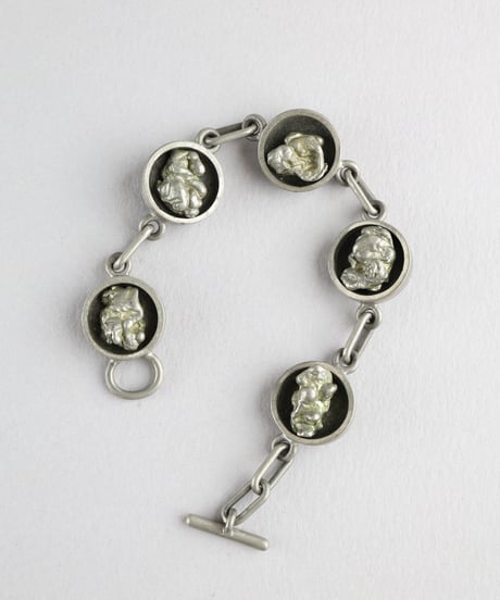 c.1960 Denmark / Abstract Pewter Bracelet