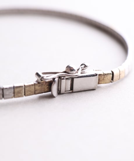c.1970 Italy Arezzo / Elastic Link Bracelet / Silver 925