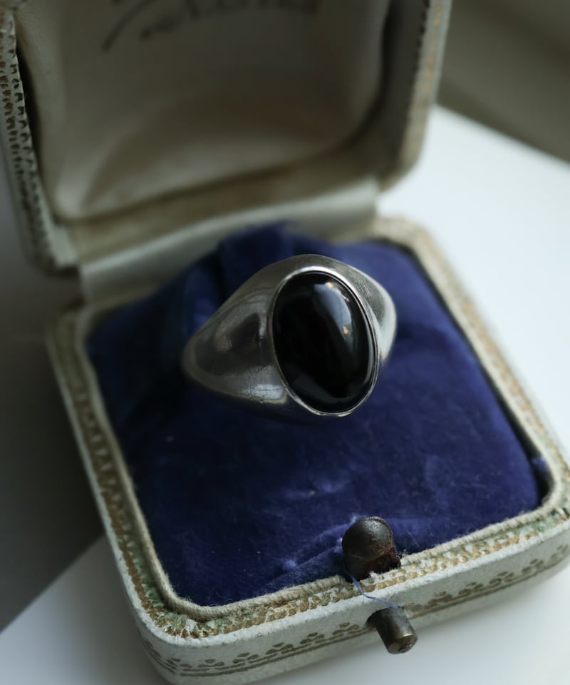 c.1960 France / シグネットリング/ Silver 800 × Black On