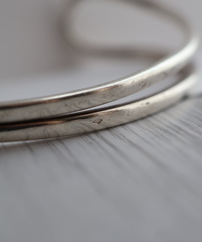 c.1960s France / Quilbé Paris シルバーバングルウォッチ / Si