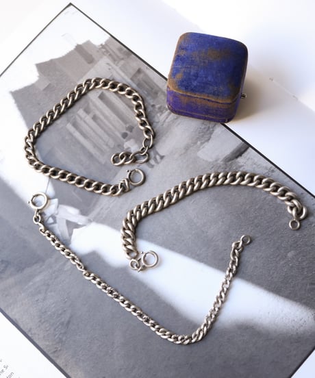 c.1900 France Paris / グルメットチェーン　ブレスレット / Silver 800