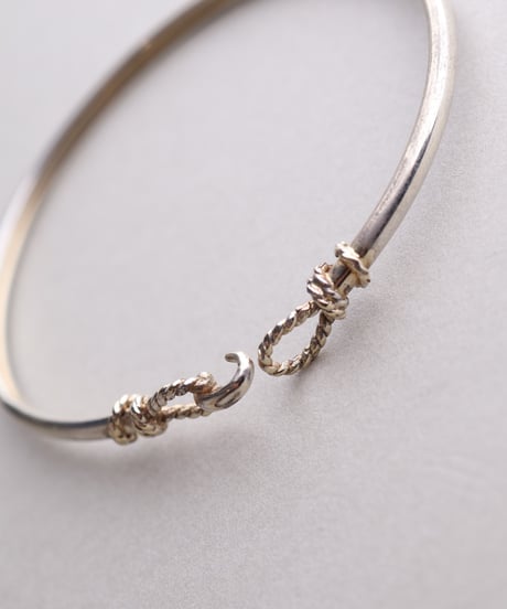 c.1940 France / Rope-linked Bangle / Silver 800 with Vermeil traces