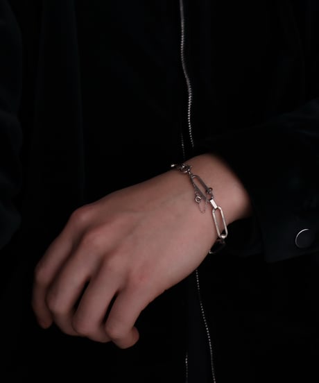 c.1950 France / Brutalism Chain Bracelet / Silver 800