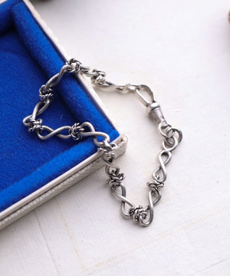 c.1910–30 France / Knot-linked Watch Chain Bracelet / Silver 800