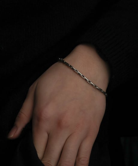 c.1980–90 / Elongated Link Chain Bracelet / Silver 925