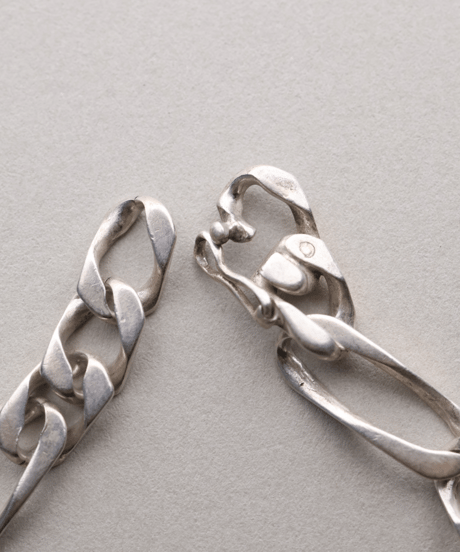 c.1950 France / Maille Cheval × Figaro Link Bracelet / Silver 800