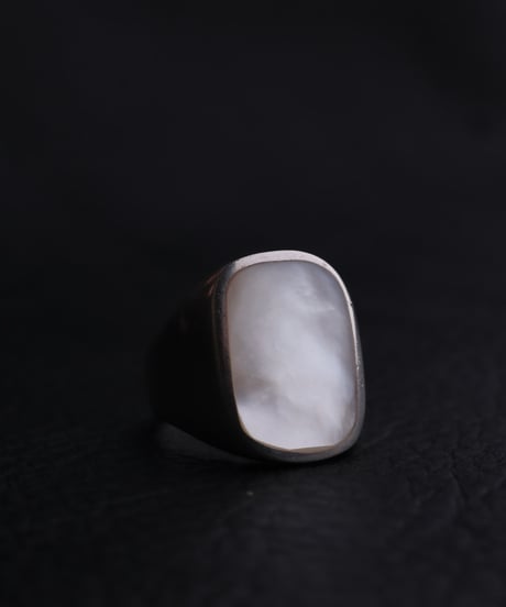 c.1960–1970 East Europe  / Mother of Pearl Signet Ring / Silver 925