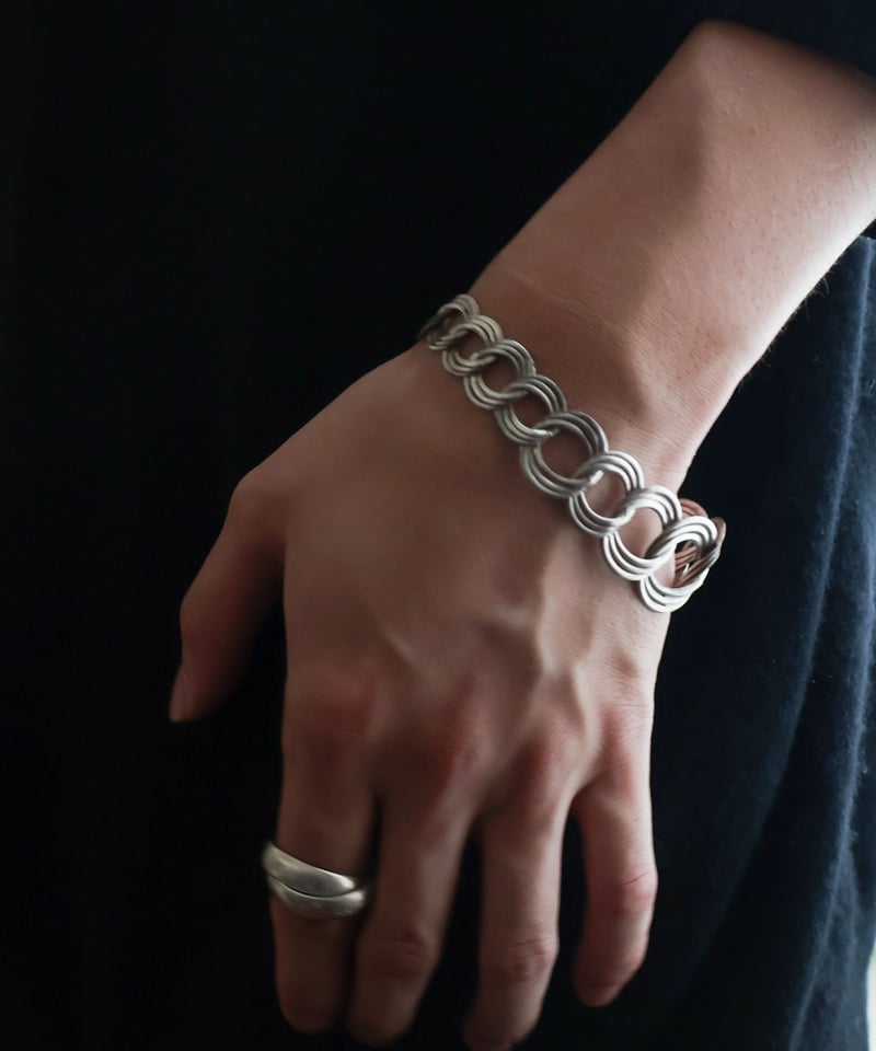 c.1930 France / 三連リンクブレスレット / Silver 800 | BLUE c.1930 France / 三連リンクブレスレット / Silver 800 | BLUE
