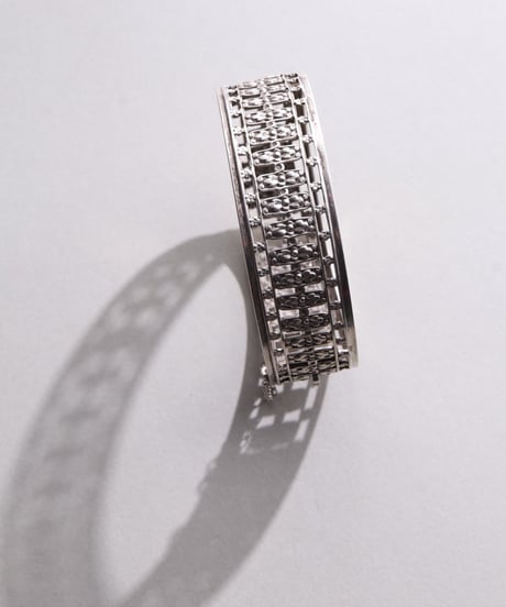 c.1900–20 France / Ferronnerie Floral Gate Bangle / Silver 800