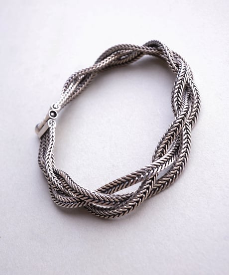 c.1950 Germany Braided Fox Tail Bracelet / Silver 835