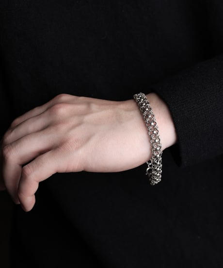 c.1910–30 France Decorative Link Bracelet / Silver 800