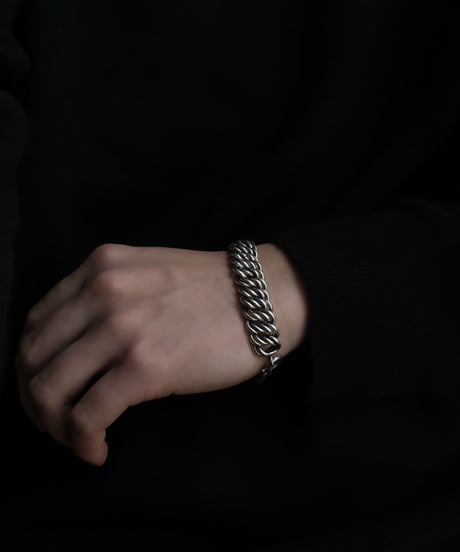 c.1960 France Paris / Double Gourmette Bracelet / Silver 800