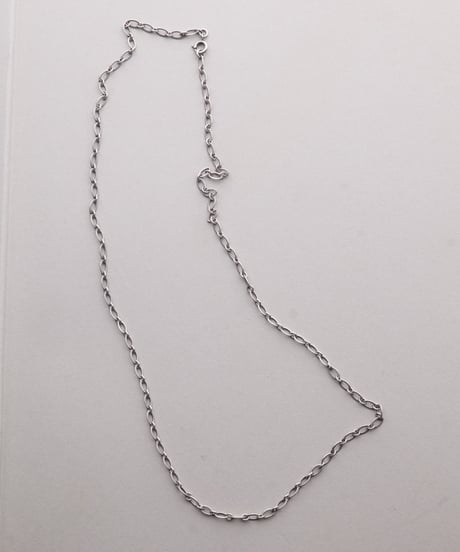 c.1940 France / Oval Link Chain Necklace / Silver 800