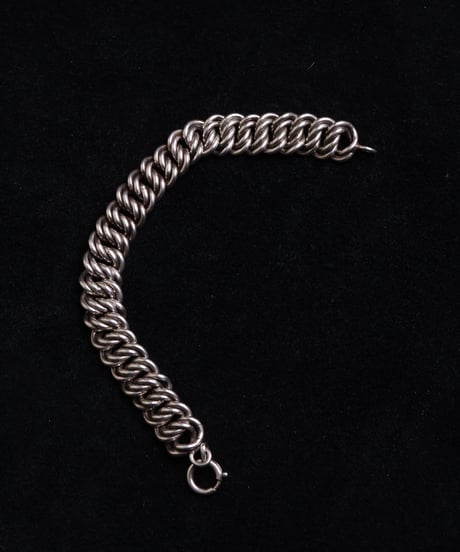 c.1960 France Paris / Double Gourmette Bracelet / Silver 800