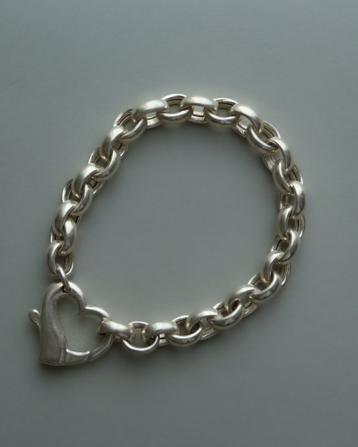 silver925 ブレスレット 80s 90s ヨーロッパ c.1980-90 Italy / ハートクラスプ/ロロチェーンブレスレット/ Silver