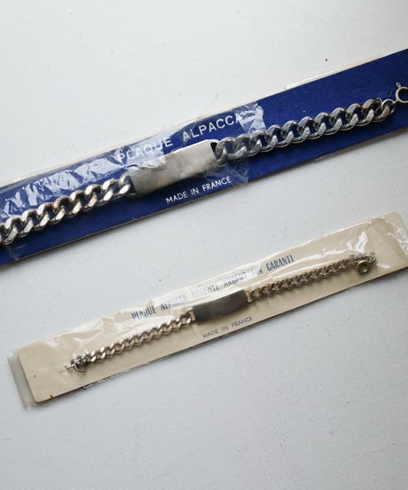 c.1950 France /  IDブレスレット/ Plaqué Alpacca / 未使用品