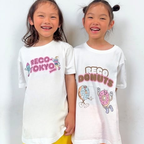 【110〜150cm】ドーナツプリントTシャツ（reco-st24）