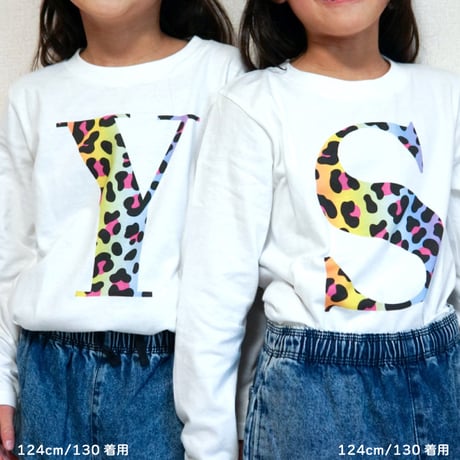 【110〜150cm】イニシャルプリントロングTシャツ（reco-rt34)