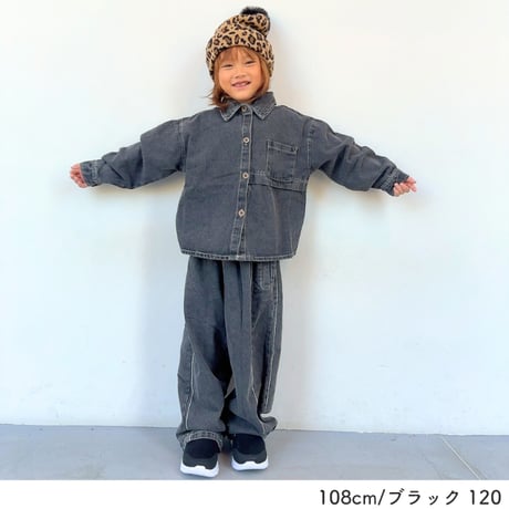 【100〜150cm】デニムセットアップ（reco-h0443）
