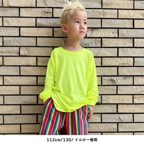 【90〜160cm】ネオンカラーロングTシャツ（reco-m018）