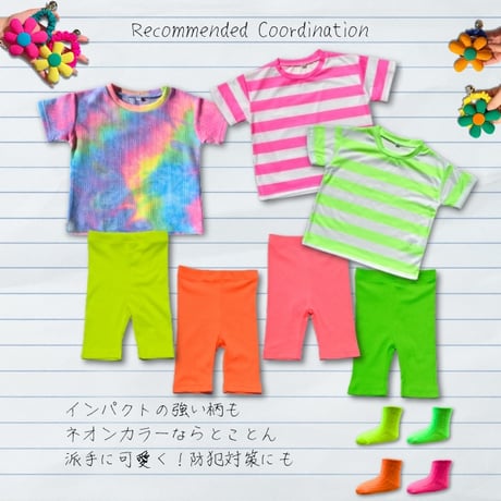 【100〜130cm】 リブレギンス5分丈 7分丈（reco-y014）