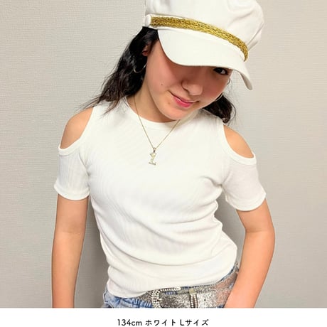 送料無料【S〜XL】肩あきリブTシャツ