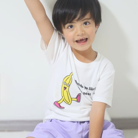 【110〜150cm】 bananaプリントTシャツ（reco-st20)