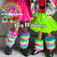 【15~40cm】レインボーファーレッグウォーマー(reco-h0305)