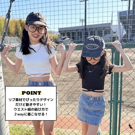 【S〜XL】ショート丈リブTシャツ(reco-m122)