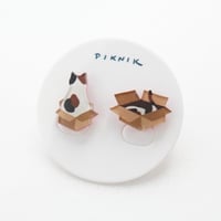 段ボール猫三毛C　ピアス