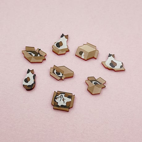 段ボール猫三毛B　ピアス