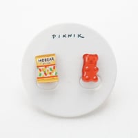 クマのグミ＋ランダムな一色グミ　イヤリング