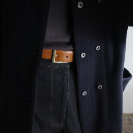 <Post Production> AUTHENTIC BELT (EMBOSSED CALF  / Brown-Gold)