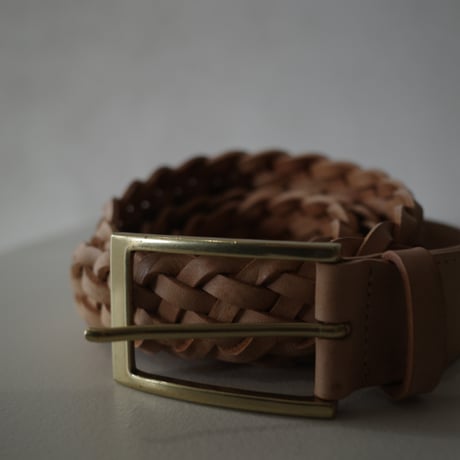 <post production> Mesh-Belt (natural×gold)